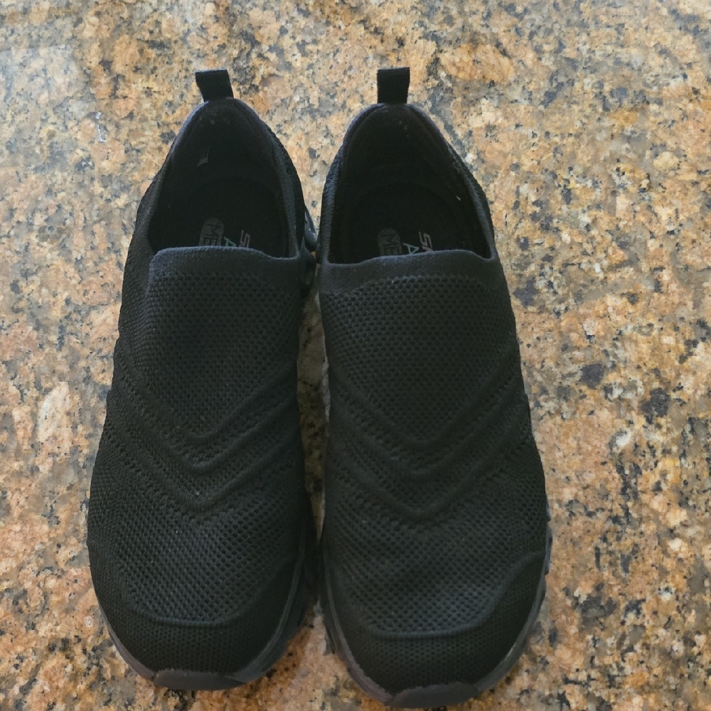 Skechers Black Mesh Slip-On Sneakers